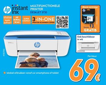 Promoties Hp multifunctionele printer deskjet 3720 - HP - Geldig van 16/08/2018 tot 31/08/2018 bij Krefel