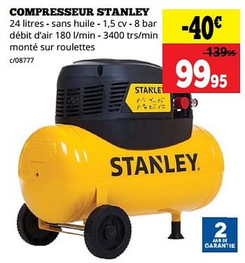 Promotions Compresseur stanley - Stanley - Valide de 13/08/2018 à 27/08/2018 chez Dema