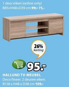 Promoties Hallund tv-meubel - Huismerk - Jysk - Geldig van 13/08/2018 tot 26/08/2018 bij Jysk