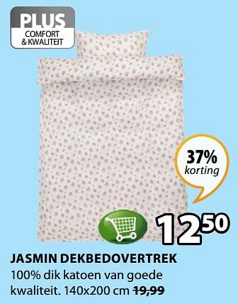 Promoties Jasmin dekbedovertrek - Huismerk - Jysk - Geldig van 13/08/2018 tot 26/08/2018 bij Jysk