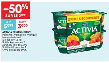 Promotions Activia fruits mixés - Danone - Valide de 15/08/2018 à 19/08/2018 chez Leader Price