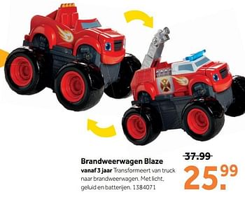 Promotions Brandweerwagen blaze - Produit Maison - Intertoys - Valide de 13/08/2018 à 02/09/2018 chez Intertoys