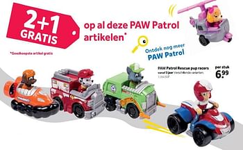 Promoties Paw patrol rescue pup racers - PAW  PATROL - Geldig van 13/08/2018 tot 02/09/2018 bij Intertoys