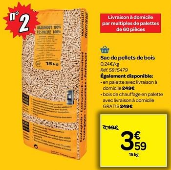Promoties Sac de pellets de bois - Huismerk - Carrefour  - Geldig van 14/08/2018 tot 27/08/2018 bij Carrefour