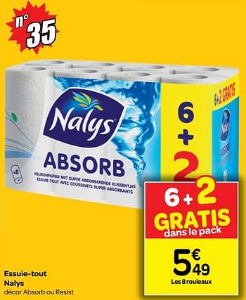 Promotions Essuie-tout nalys - Nalys - Valide de 14/08/2018 à 27/08/2018 chez Carrefour