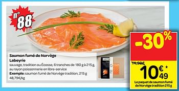 Promotions Saumon fumé de norvège labeyrie - Labeyrie - Valide de 14/08/2018 à 20/08/2018 chez Carrefour