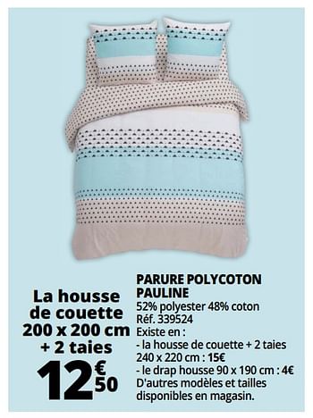 Promoties Parure polycoton pauline - Huismerk - Auchan - Geldig van 14/08/2018 tot 21/08/2018 bij Auchan