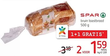 Promoties Bruin toastbrood - Spar - Geldig van 16/08/2018 tot 29/08/2018 bij Spar (Colruytgroup)