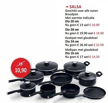 Promoties Salsa geschikt voor alle vuren braadpan met warmte indicatie dia 20 cm - Huismerk - Weba - Geldig van 15/08/2018 tot 13/09/2018 bij Weba