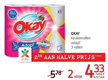 Promoties Keukenrollen adapt` - Huismerk - Okay  - Geldig van 16/08/2018 tot 29/08/2018 bij Spar (Colruytgroup)