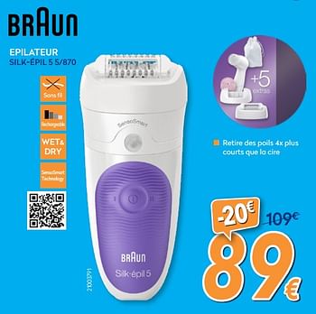 Promotions Braun epilateur silk-épil 5 5-870 - Braun - Valide de 16/08/2018 à 31/08/2018 chez Krefel