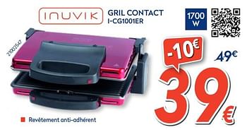 Promotions Inuvik gril contact i-cg1001er - Inuvik - Valide de 16/08/2018 à 31/08/2018 chez Krefel