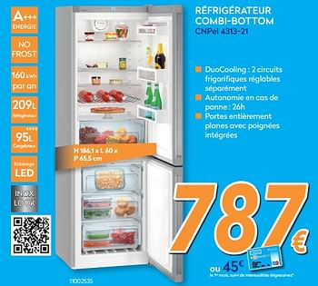 Promotions Liebherr réfrigérateur combi-bottom cnpel 4313-21 - Liebherr - Valide de 16/08/2018 à 31/08/2018 chez Krefel