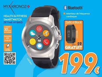 Promotions Mykronoz health + fitness smartwatch zetime hybrid - MyKronoz - Valide de 16/08/2018 à 31/08/2018 chez Krefel