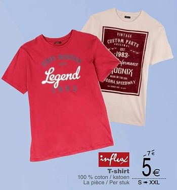 Promoties T-shirt - INFLUX - Geldig van 14/08/2018 tot 27/08/2018 bij Cora