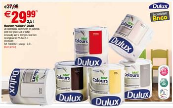 Promoties Muurverf colours dulux - Dulux - Geldig van 22/08/2018 tot 10/09/2018 bij Brico