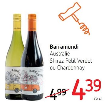 Promotions Barramundi australie shiraz petit verdot ou chardonnay - Vins blancs - Valide de 16/08/2018 à 29/08/2018 chez Spar (Colruytgroup)