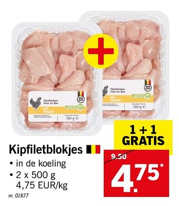Promoties Kipfiletblokjes - Huismerk - Lidl - Geldig van 20/08/2018 tot 25/08/2018 bij Lidl