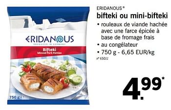 Promotions Eridanous bifteki of mini-bifteki - Eridanous - Valide de 20/08/2018 à 25/08/2018 chez Lidl