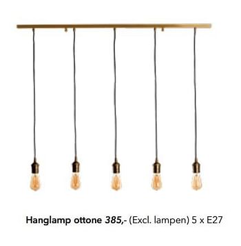 Promoties Hanglamp ottone - Huismerk - Deba Meubelen - Geldig van 08/08/2018 tot 31/08/2019 bij Deba Meubelen