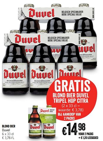 Promoties Blond bier - Duvel - Geldig van 16/08/2018 tot 22/08/2018 bij Delhaize