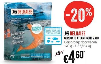 Promoties Gerookte atlantische zalm - Huismerk - Delhaize - Geldig van 16/08/2018 tot 22/08/2018 bij Delhaize