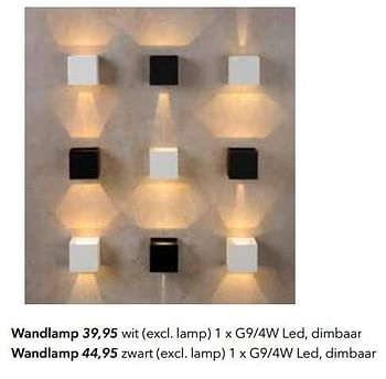Promoties Wandlamp - Huismerk - Deba Meubelen - Geldig van 08/08/2018 tot 31/08/2019 bij Deba Meubelen