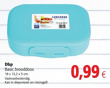 Promoties Dbp basic brooddoos - DBP - Geldig van 16/08/2018 tot 28/08/2018 bij Colruyt