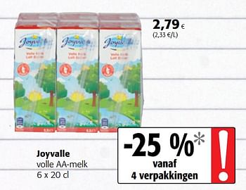 Promoties Joyvalle volle aa-melk - Joyvalle - Geldig van 16/08/2018 tot 28/08/2018 bij Colruyt