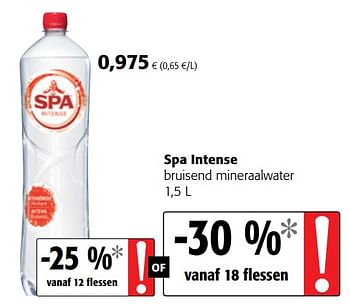 Promoties Spa intense bruisend mineraalwater - Spa - Geldig van 16/08/2018 tot 28/08/2018 bij Colruyt