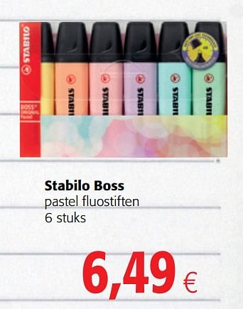 Promoties Stabilo boss pastel fluostiften - Stabilo - Geldig van 16/08/2018 tot 28/08/2018 bij Colruyt