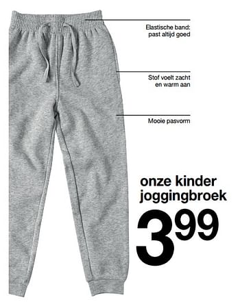 Promoties Onze kinder joggingbroek - Huismerk - Zeeman  - Geldig van 18/08/2018 tot 25/08/2018 bij Zeeman