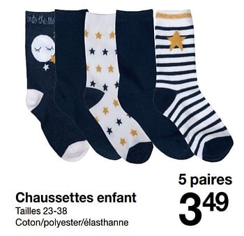 Promotions Chaussettes enfant - Produit maison - Zeeman  - Valide de 18/08/2018 à 25/08/2018 chez Zeeman