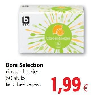 Promoties Boni selection citroendoekjes - Boni - Geldig van 16/08/2018 tot 28/08/2018 bij Colruyt