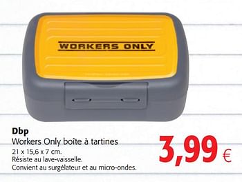 Promotions Dbp workers only boîte à tartines - DBP - Valide de 16/08/2018 à 28/08/2018 chez Colruyt