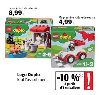 Promotions Lego duplo tout l`assortiment - Lego - Valide de 16/08/2018 à 28/08/2018 chez Colruyt