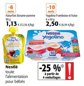 Promotions Nestlé toute l`alimentation pour bébés - Nestlé - Valide de 16/08/2018 à 28/08/2018 chez Colruyt