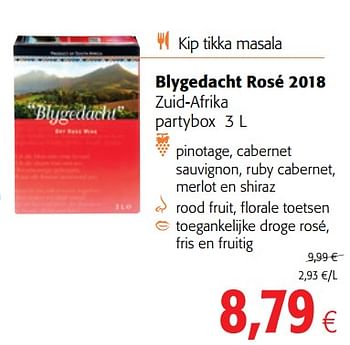 Promotions Blygedacht rosé 2018 - Vins rosé - Valide de 16/08/2018 à 28/08/2018 chez Colruyt