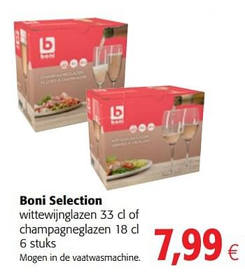 Promoties Boni selection wittewijnglazen of champagneglazen - Boni - Geldig van 16/08/2018 tot 28/08/2018 bij Colruyt