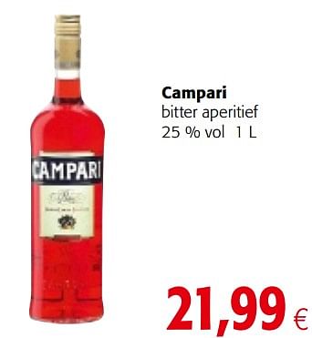 Promotions Campari bitter aperitief - Campari - Valide de 16/08/2018 à 28/08/2018 chez Colruyt