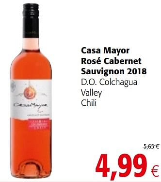 Promotions Casa mayor rosé cabernet sauvignon 2018 - Vins rosé - Valide de 16/08/2018 à 28/08/2018 chez Colruyt