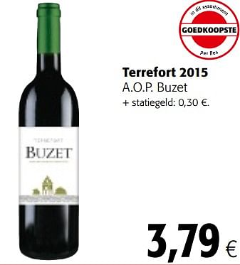 Promoties Terrefort 2015 a.o.p. buzet - Rode wijnen - Geldig van 16/08/2018 tot 28/08/2018 bij Colruyt