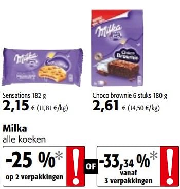 Promotions Milka alle koeken - Milka - Valide de 16/08/2018 à 28/08/2018 chez Colruyt