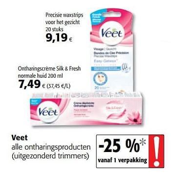 Promoties Veet alle ontharingsproducten - Veet - Geldig van 16/08/2018 tot 28/08/2018 bij Colruyt