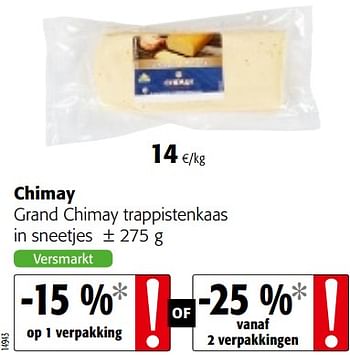 Promotions Chimay grand chimay trappistenkaas - Chimay - Valide de 16/08/2018 à 28/08/2018 chez Colruyt