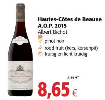 Promotions Hautes-côtes de beaune a.o.p. 2015 - Vins rouges - Valide de 16/08/2018 à 28/08/2018 chez Colruyt