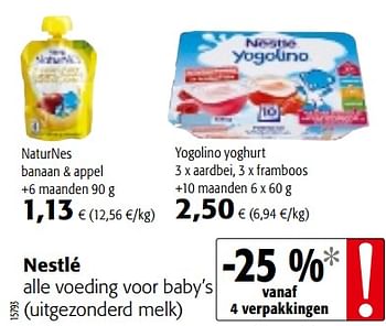 Promotions Nestlé alle voeding voor baby`s - Nestlé - Valide de 16/08/2018 à 28/08/2018 chez Colruyt