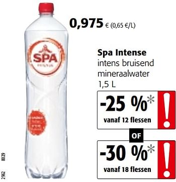 Promoties Spa intense intens bruisend mineraalwater - Spa - Geldig van 16/08/2018 tot 28/08/2018 bij Colruyt
