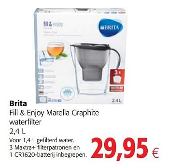 Promoties Brita fill + enjoy marella graphite waterfilter - Brita - Geldig van 16/08/2018 tot 28/08/2018 bij Colruyt
