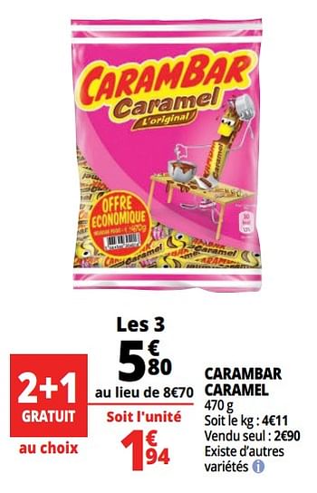 Promotions Carambar caramel - Carambar - Valide de 14/08/2018 à 21/08/2018 chez Auchan Ronq